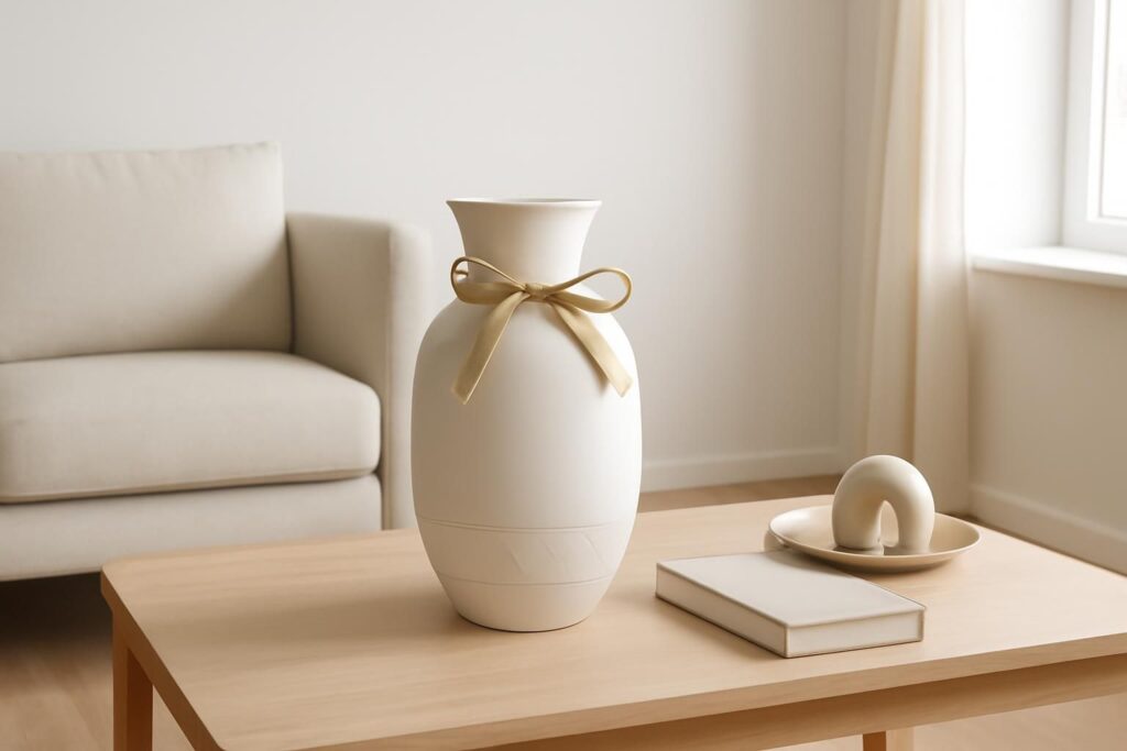 découvrez des astuces simples et élégantes pour décorer un vase blanc sans fleurs dans un salon minimaliste, en ajoutant une touche de style épurée et contemporaine à votre intérieur.