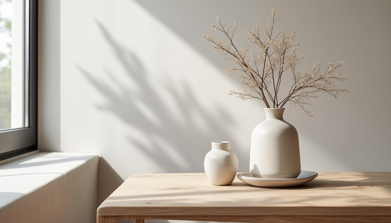 découvrez une composition déco élégante mettant en valeur un vase minimaliste pour un intérieur moderne et épuré.