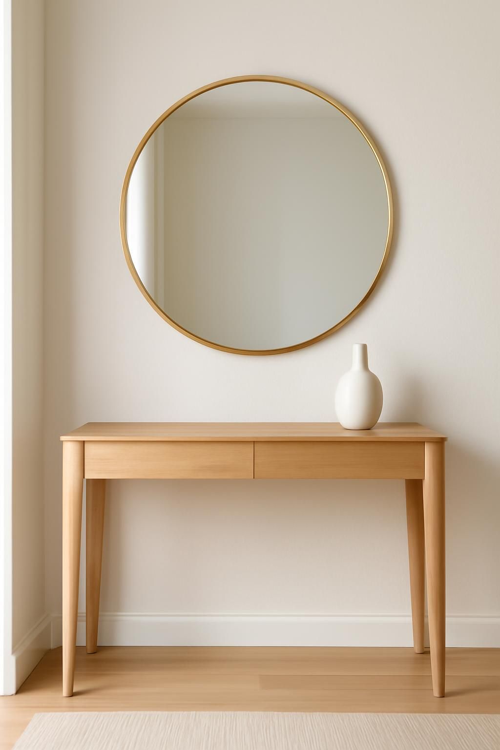 découvrez comment sublimer votre entrée avec une idée déco élégante : associez un vase raffiné sur une console d’entrée à un miroir pour un espace accueillant et stylé.