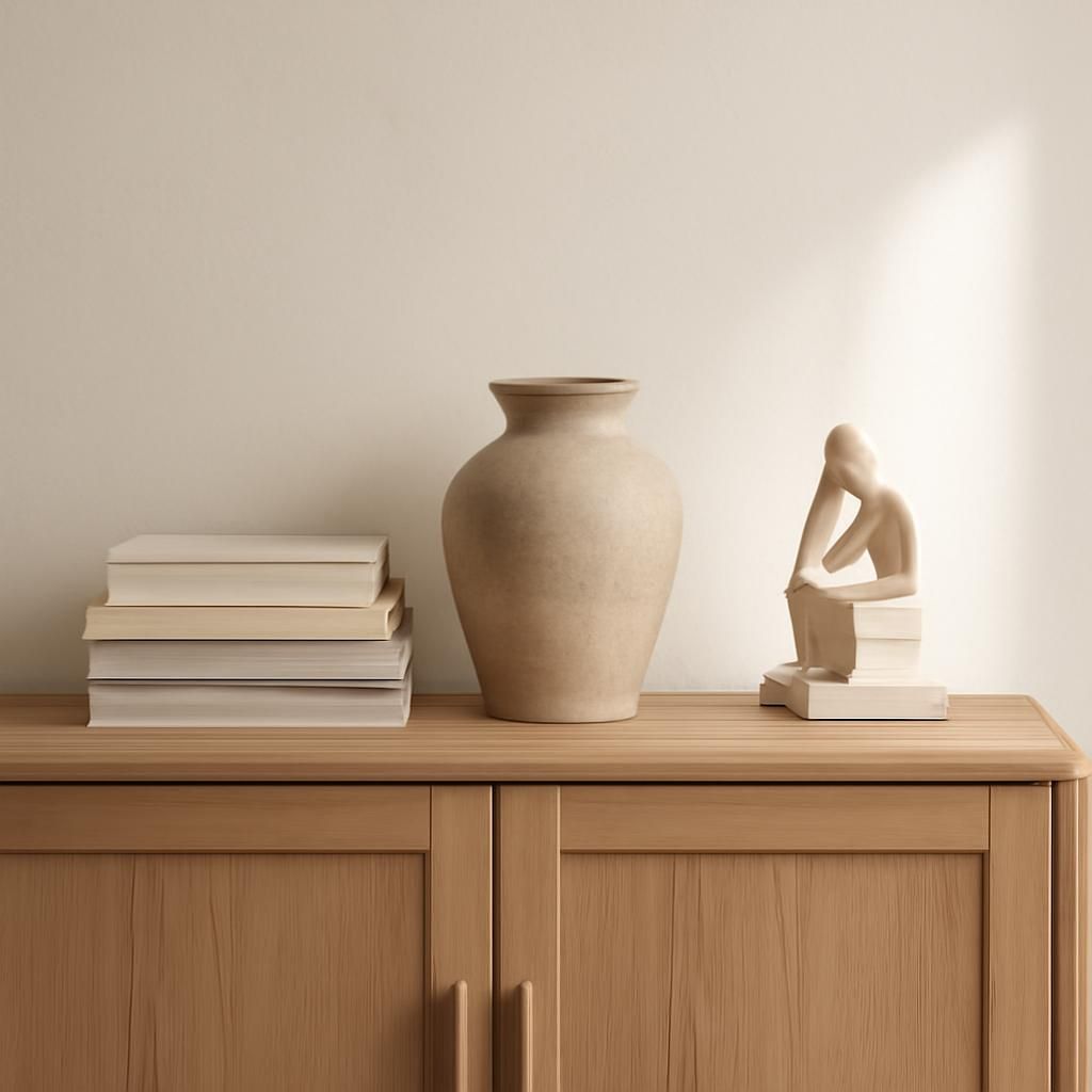 apprenez à décorer un meuble bas en harmonie grùce à un vase élégant et une sélection de livres pour un style à la fois chic et personnalisé.